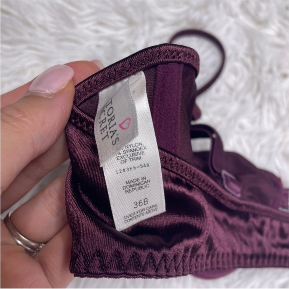 Vintage Victoria’s Secret Pink Heart Label Satin Unlined Underwire Bra 36B - Picture 3 of 4